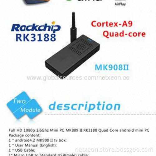 Quad-core Google's Android TV Dongle, 100 to 220V AC Input Range